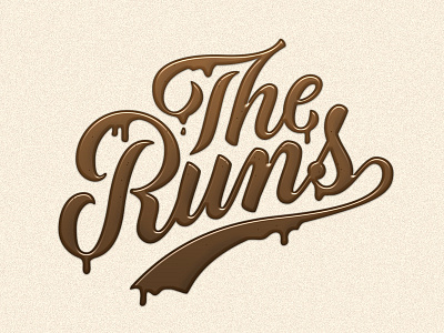We've got the Runs! baseball brown ligature liquid logo runs script softball type