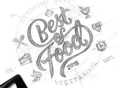 Best of Food Badge Sketch badge best brush pen food healthy pencil script sketch type typography