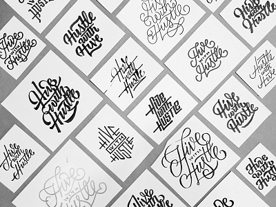 Hive with Hustle Concepts concepts hive hustle ligatures pen pencil script sketches type typography