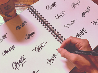 Christo Knives Logotype Sketches christo knives logo logotype pen script sketch type typography