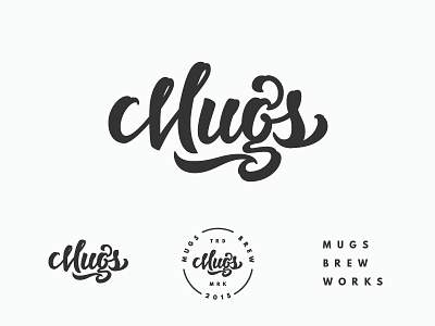 Mugs Logotype beer brew brush pen logo mugs pencil script sketch type typography works