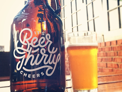 Beer Thirty Growler beer black cheers ligature line print quote single weight thirty type typography yellow