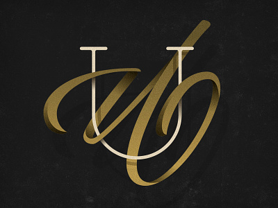 Typefight Letter U bevel gold juxtaposition script texture type typefight typography