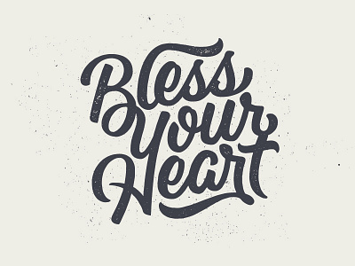 Bless Your Heart bless brush pen heart ligatures script texture type typography