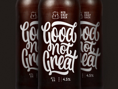 Good Not Great beer brush pen good great label ligatures mockup not script type typography