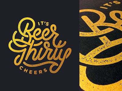 Beer Thirty Print beer gold ligatures monoline print script texture thirty type typography