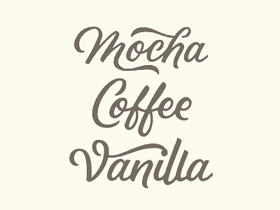 Frappé Flavors coffee flavors ligatures script texture type typography