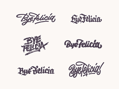 Bye Felicia Thumbs bye concepts felicia ligatures script sketches texture thumbnails type typography