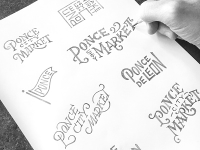 PCM Thumbnail Sketches ligatures pcm ponce ponce city market script sketches type typography