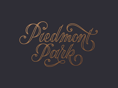 Piedmont Park black gold ligature monoline park piedmont script type typography