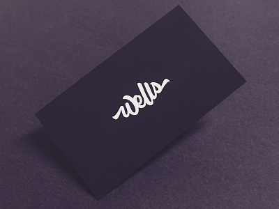 Personal Business Card black business card collins script type typography wells white