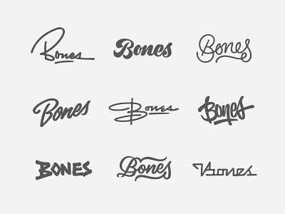 Bones Logotype Thumbs bones logo logotype script sketch thumbs type typography