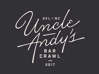 Uncle Andy's Crawl andy asheville bar monoline script type typography