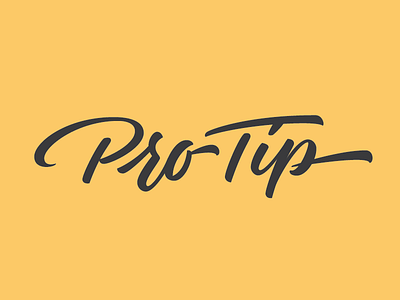 Pro Tip black ligature pro script tip type typography yellow