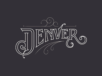 Denver black denver ligature mile high outline script tip type typography