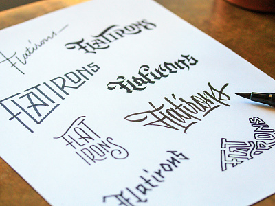 Flatirons Sketches flat flatirons ligatures script sketches thumbnails type typography