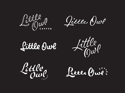 Little Owl Wordmark Concepts black coffee hand letter house lettering ligature little owl script