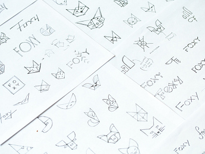 Foxy Sketches brand branding fox foxy identity pencil sketches thumbnails