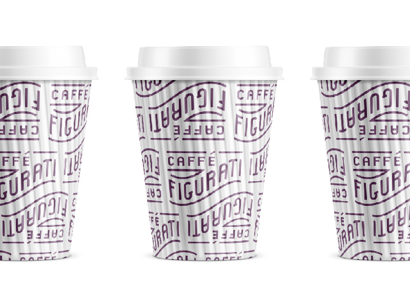 Figurati Cup Pattern coffee cup pattern typography type branding brand italian figurati coffee caffe cafe