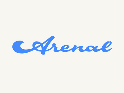 Arenal Script Experiment blue brush pen hand lettering lettering ligature ocean script surf type typography wave