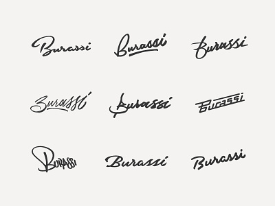 Burassi Script Concepts concepts exploration hand lettering lettering script sketch thumbnails type