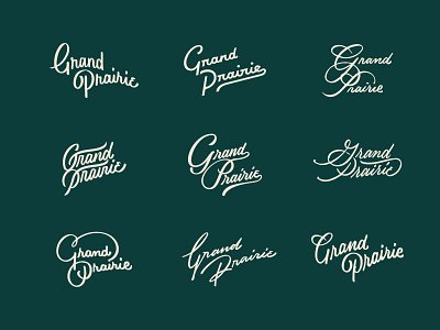 Grand Prairie Thumbnails grand hand lettering ligature logotype prairie script script lettering type wordmark