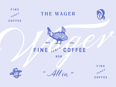 The Wager brand coffee concept identity logo script wager