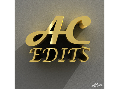 ACedits Logo (Gold Finish Concept) 3d 3d logo 3d logo design 3d logos gold gold finish logo logo design logodesign logos logotype photoshop photoshop editing rendered rendering shinny