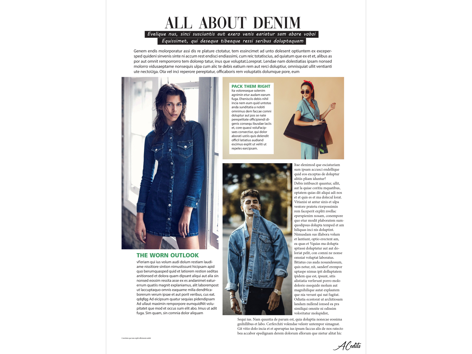 Magazine Advertisement - All About Denim by Arun Choudhary on Dribbble