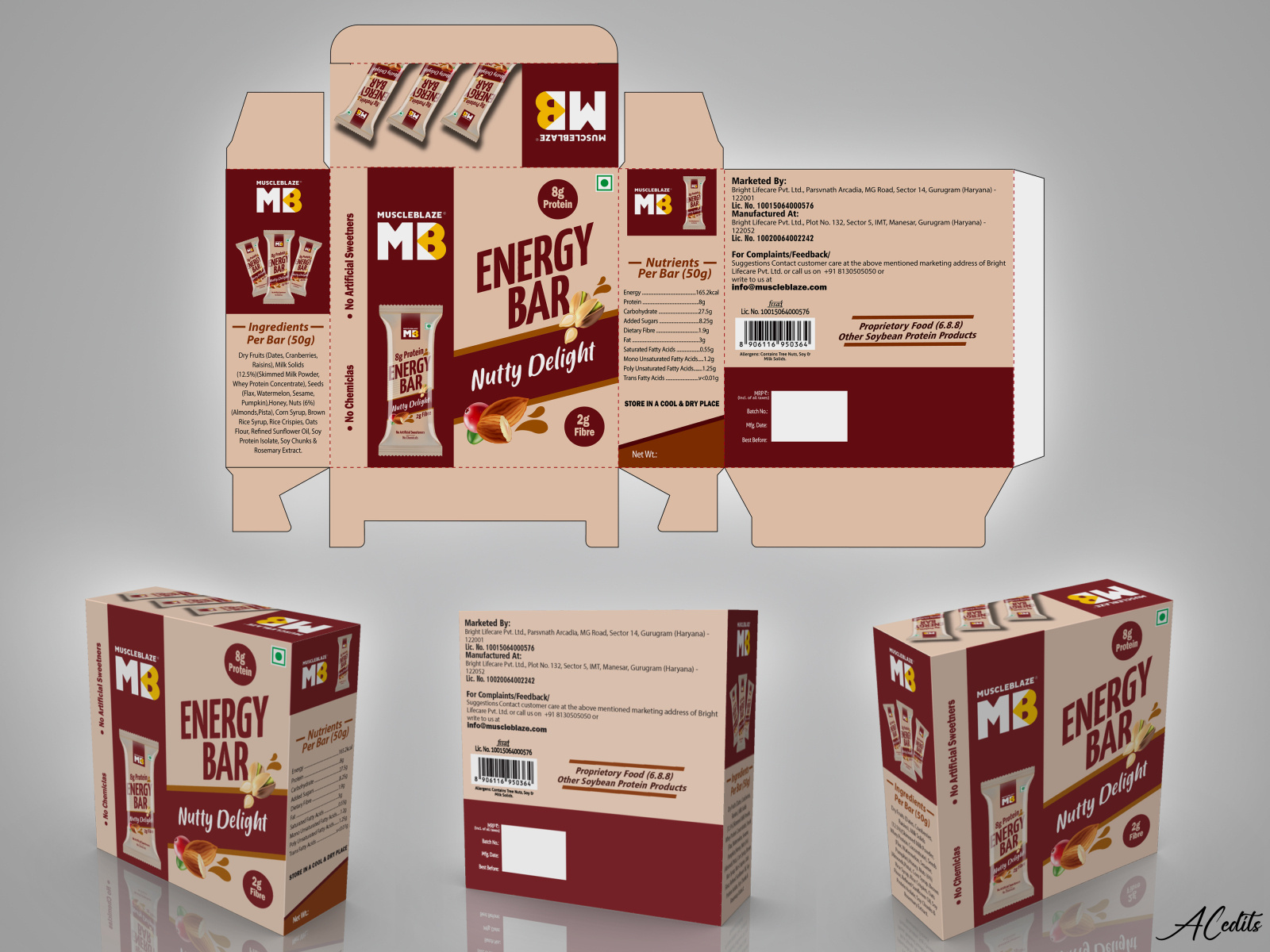 MUSCLEBLAZE Energy Bar (Packaging Design) by Arun Choudhary on Dribbble