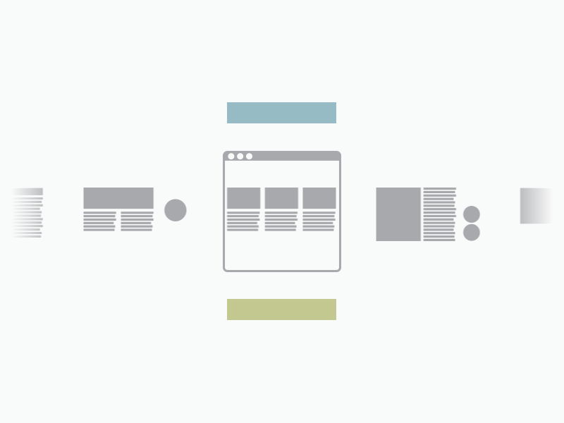 Modular site design illustration flat gif layout website wireframe