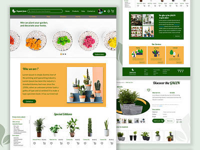 Plants web design adobe xd design green plants ui ui design ui web ux ux web web desig