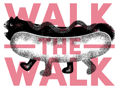 Line - Walk The Walk dog hot hotdog illustrator line poster texture vector