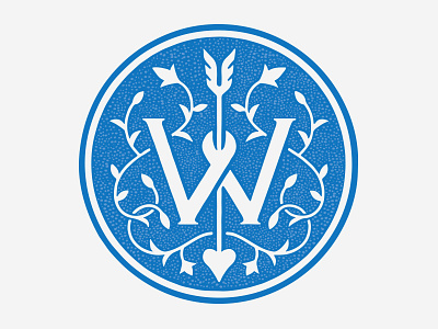 JW&Co. arrow design french blue monogram w wallpaper