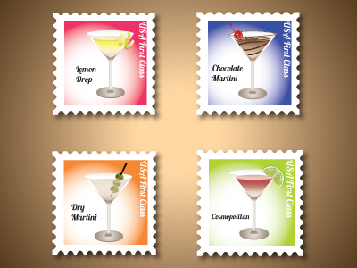 Stamps400x300 chocolate cosmopolitan dry lemon martini project stamps vector