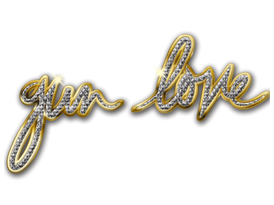 DJ Gunlove bling diamonds disk jockey dj gold gun love logo pimp shiny signature typography
