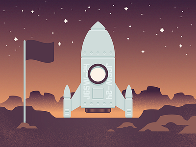 Landing Site design geometric gradient illustration illustrator pastel planet rocket space texture vector