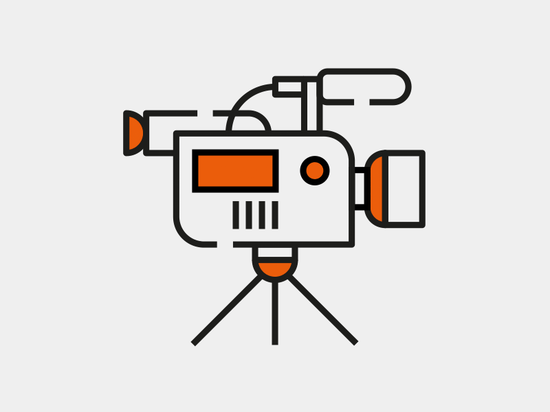 Production Icon after effects animation camera corporate design geometric icon iconography illustration illustrator motion graphics vector video