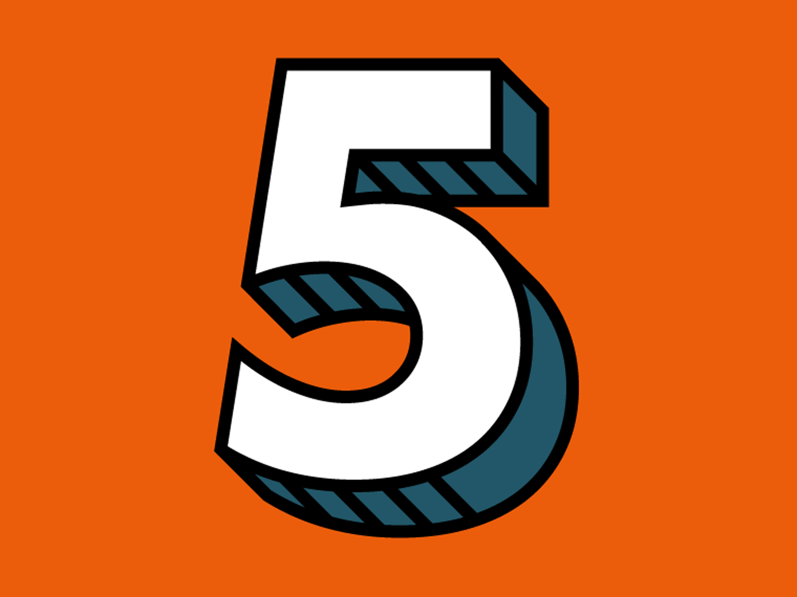 5 5 branding corporate design gif illustration illustrator number typography vector