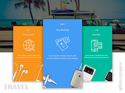 Travel app onboarding design graphic illustration ui ux