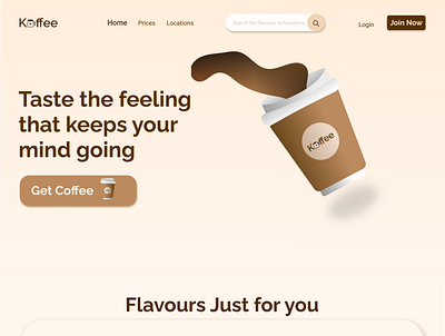Coffee Landing Page Design brand design branding figma landing page ui ui design uiux web design