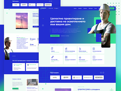 Redesign of Corporate Web Site adobexd aggressive blue clean cleanui corporate electrician green nocode simple webflow white
