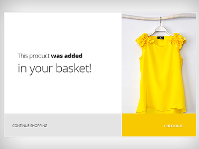 Message for successfully added a product! angeloff basket inbox popup message ui yellow