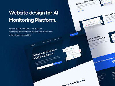 Website design for artificial intelligence monitoring platform.