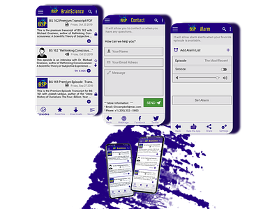 App Redesigned - BSP (BrainScience) application design design graphic design redesigned application responsive design ux web design
