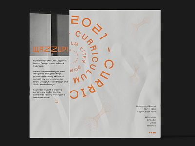 Curriculum Vitae 2021 branding curriculum design graphic design layout modern motion graphics simple typography