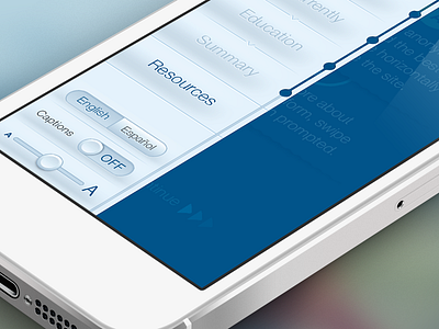 iOS drawer blue button controls drawer ios iphone progress indicator responsive web settings