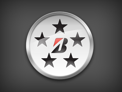 5 Star Logo brand button emblem glare glass icon identity logo metallic reflection star