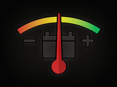 Battery Tester Icon automotive battery bevel dark emboss guage icon spectrum