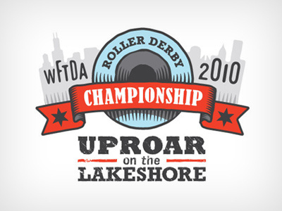 Uproar Logo 2 banner chicago logo roller derby skate skyline